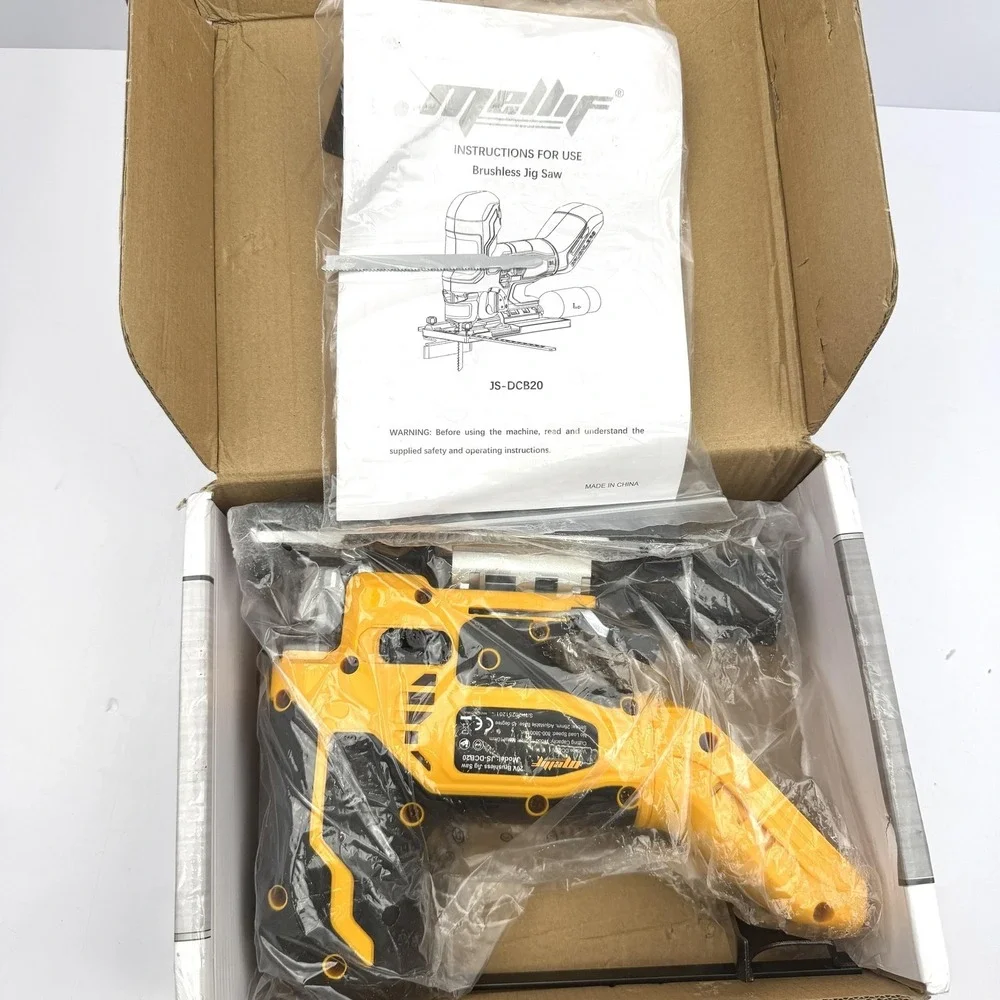 Mellif 20V Brushless Jig Saw JS-DCB20 Cordless Yellow Tool Only No Battery